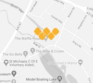 Map of the Wafflehouse, St Albans